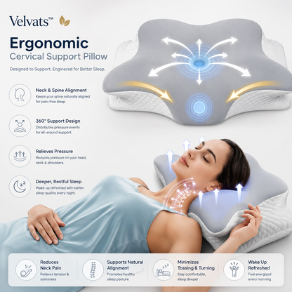 Velvats™  Ergonomic Cervical Support Pillow